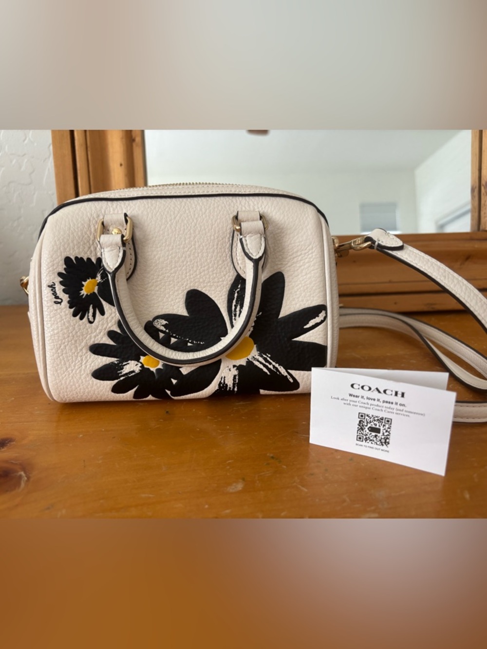 NWT Coach Mini Rowan Crossbody Bag Floral Purse